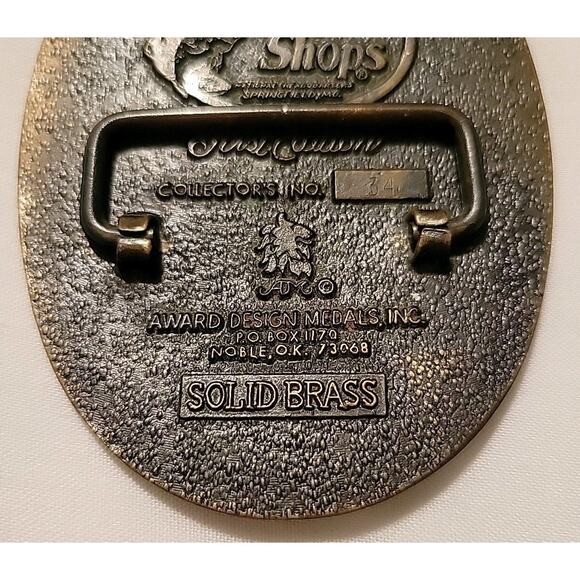 Vtg Whitetail Deer Buck Bass Pro Shops 1st Edition #34 Belt Buckle Solid Brass - Picture 3 of 6